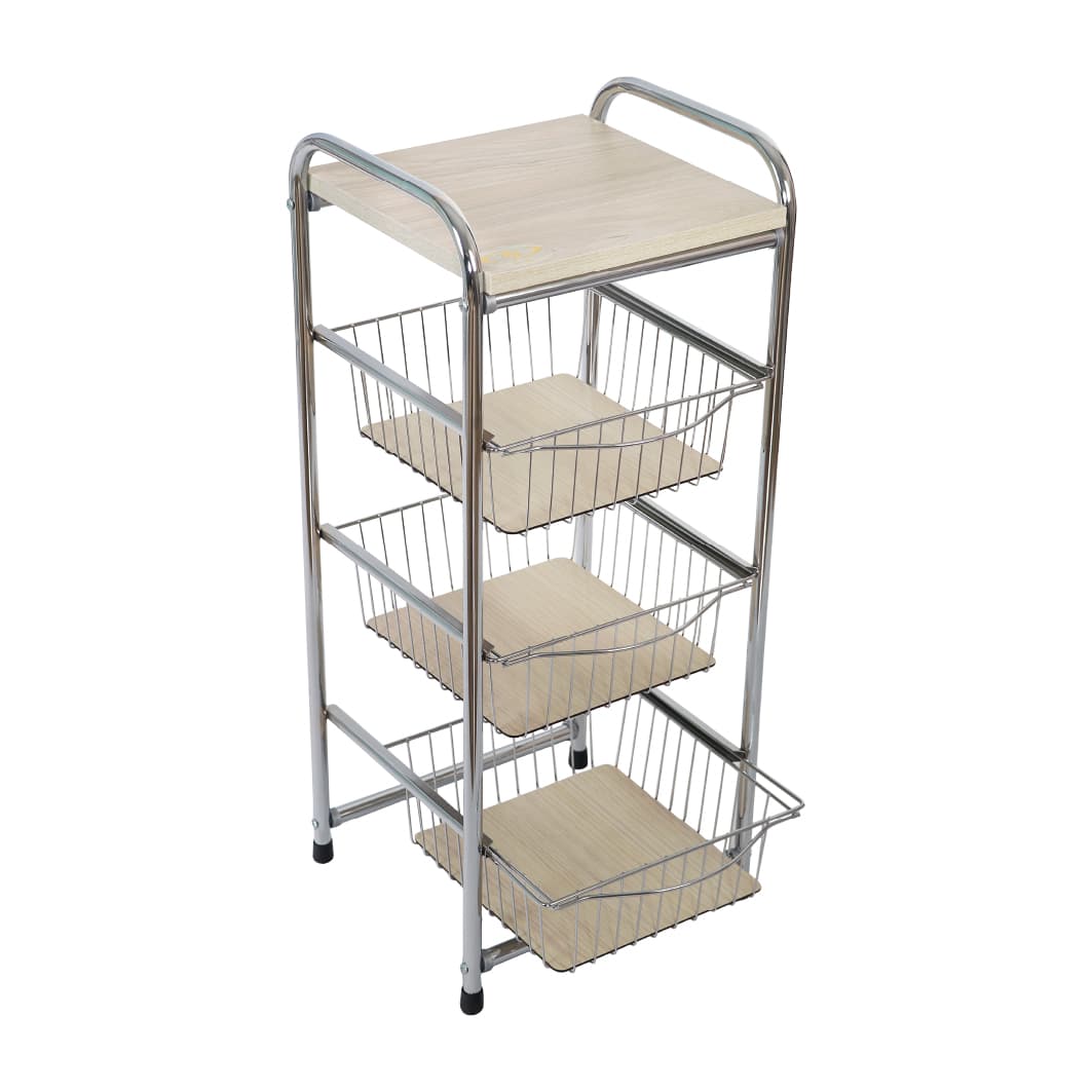 Nila Square Drawer Potato - Onion Rack - 3 Tier